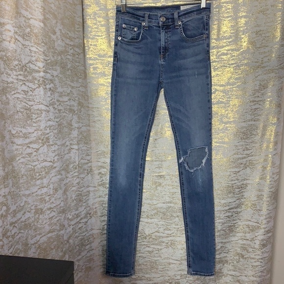 RAG&BONE Blue Wash Cate Mid-Rise Skinny Cut Jeans Size 25 - Picture 5 of 16